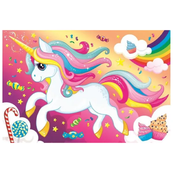 Puzzle 2D Trefl Beautiful unicorn 5+/ Numărul de piese: 100 photo 3