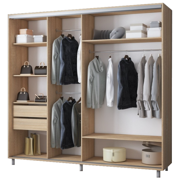 Dulap cupe Mobildor-Lux ARON 2300 desen 3025 230 x 60 x 220 / LPAL / Stejar Sonoma photo 2