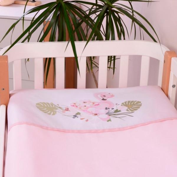 Детское постельное бельё Veres Flamingo Pink (2600000101714 ) Хлопок/ Розовый Белый photo 5