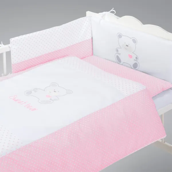 Детское постельное бельё Albero Mio Sweet Bear (C-5 H167) (5902605470835 ) Хлопок/ Розовый Белый photo 2 Детское постельное бельё Albero Mio Sweet Bear (C-5 H167) (5902605470835 ) Хлопок/ Розовый Белый photo 2