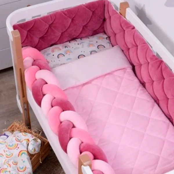 Детское постельное бельё Veres Velour Rainbow (2600000095013 ) Хлопок, холлофайбер, велюр/ Розовый Белый photo 4