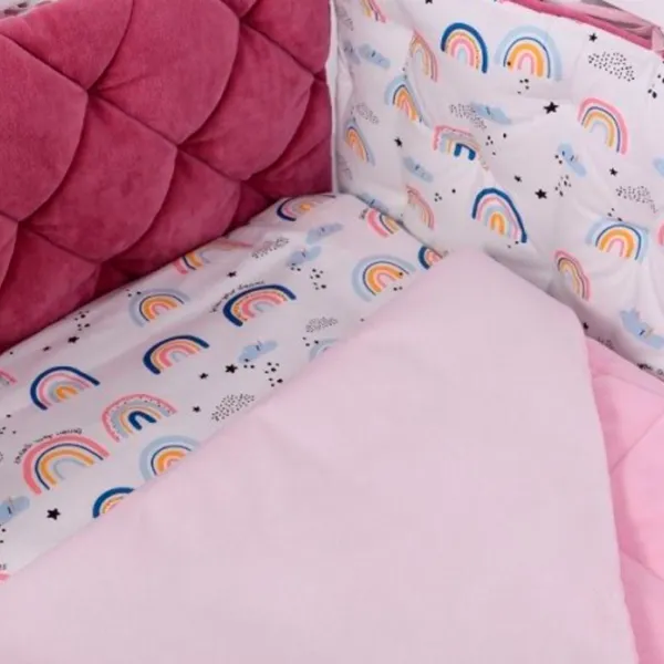 Детское постельное бельё Veres Velour Rainbow (2600000095013 ) Хлопок, холлофайбер, велюр/ Розовый Белый photo 5