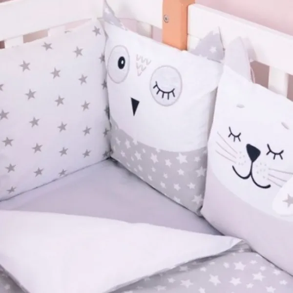Детское постельное бельё Veres Smiling Animals (2600000099646 ) Хлопок, холлофайбер, софтфайбер/ Серый Белый photo 3
