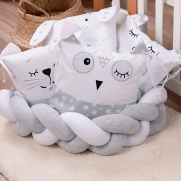 Детское постельное бельё Veres Smiling Animals (2600000099646 ) Хлопок, холлофайбер, софтфайбер/ Серый Белый photo 4