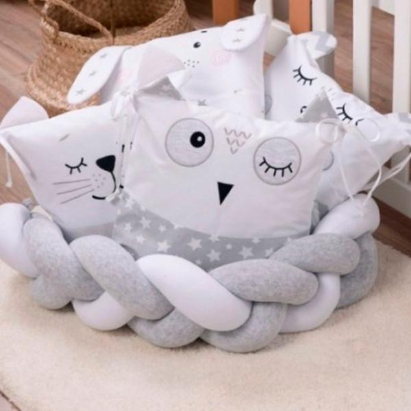 Детское постельное бельё Veres Smiling Animals (2600000099646 ) Хлопок, холлофайбер, софтфайбер/ Серый Белый photo 4