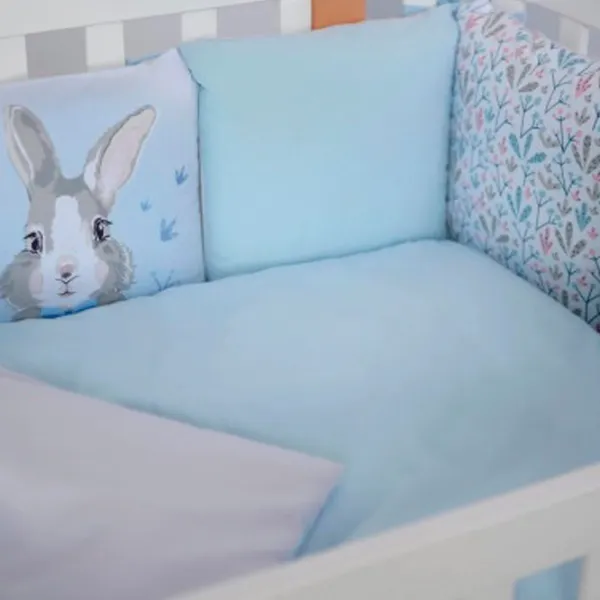 Детское постельное бельё Veres Summer Bunny (2600000101547 ) Хлопок, силикон, синтепон/ Синий Белый photo 2 Детское постельное бельё Veres Summer Bunny (2600000101547 ) Хлопок, силикон, синтепон/ Синий Белый photo 2