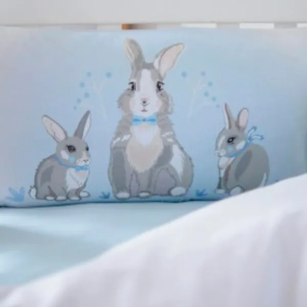 Детское постельное бельё Veres Summer Bunny (2600000101547 ) Хлопок, силикон, синтепон/ Синий Белый photo 3 Детское постельное бельё Veres Summer Bunny (2600000101547 ) Хлопок, силикон, синтепон/ Синий Белый photo 3