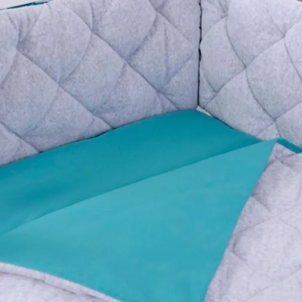 Детское постельное бельё Veres Velour Grey-Tiffany (2600000094214 ) Хлопок, холлофайбер, велюр/ Зелёный Серый photo 3