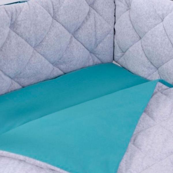 Детское постельное бельё Veres Velour Grey-Tiffany (2600000094214 ) Хлопок, холлофайбер, велюр/ Зелёный Серый photo 3