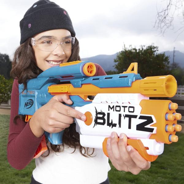 Игрушечный автомат Hasbro Nerf Elite 2.0 Moto Blitz F5872 8+/ Стрел/ Синий photo 3 Игрушечный автомат Hasbro Nerf Elite 2.0 Moto Blitz F5872 8+/ Стрел/ Синий photo 3