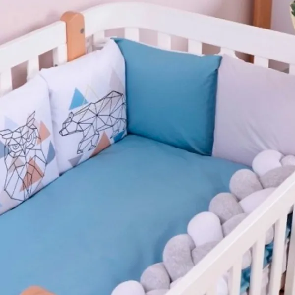 Детское постельное бельё Veres Scandi blue (2600000098397 ) Хлопок, холлофайбер, велюр/ Синий Белый photo 2