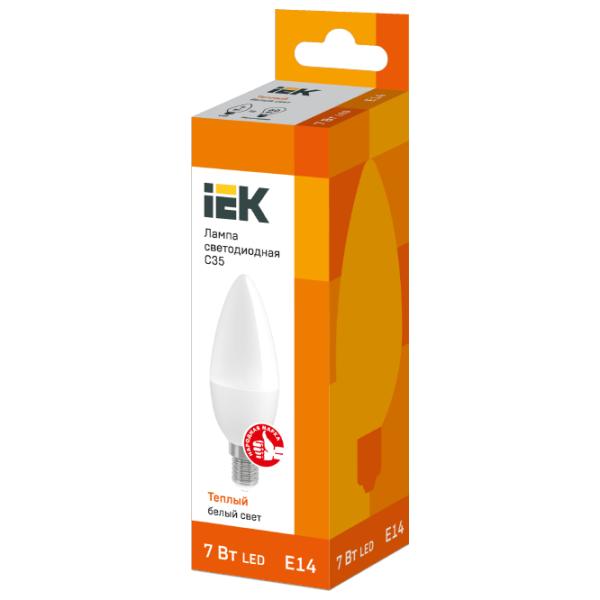 Bec LED IEK C35 LLE-C35-7-230-30-E14 E14/ 7 W/ 3300 K/ 630lm/ Yellow photo 2 Bec LED IEK C35 LLE-C35-7-230-30-E14 E14/ 7 W/ 3300 K/ 630lm/ Yellow photo 2
