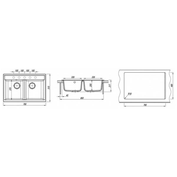 Кухонная мойка Dr.Gans Astra 780 78 x 51 / Искусственный камень / Коричневый photo 4