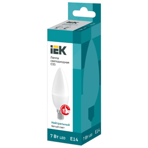 Лампочка светодиодная IEK C35 LLE-C35-7-230-40-E14 E14/ 7 Вт/ 4000 K/ 630лм/ White photo 2 Лампочка светодиодная IEK C35 LLE-C35-7-230-40-E14 E14/ 7 Вт/ 4000 K/ 630лм/ White photo 2