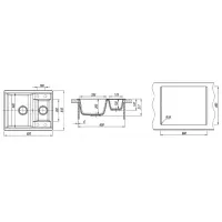 Chiuvetă Dr.Gans Astra 760K 76 x 51 / Piatră artificială / White photo 3
