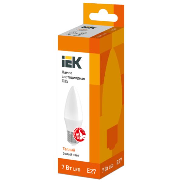 Bec LED IEK C35 LLE-C35-7-230-30-E27 E27/ 7 W/ 3300 K/ 630lm/ Yellow photo 2 Bec LED IEK C35 LLE-C35-7-230-30-E27 E27/ 7 W/ 3300 K/ 630lm/ Yellow photo 2