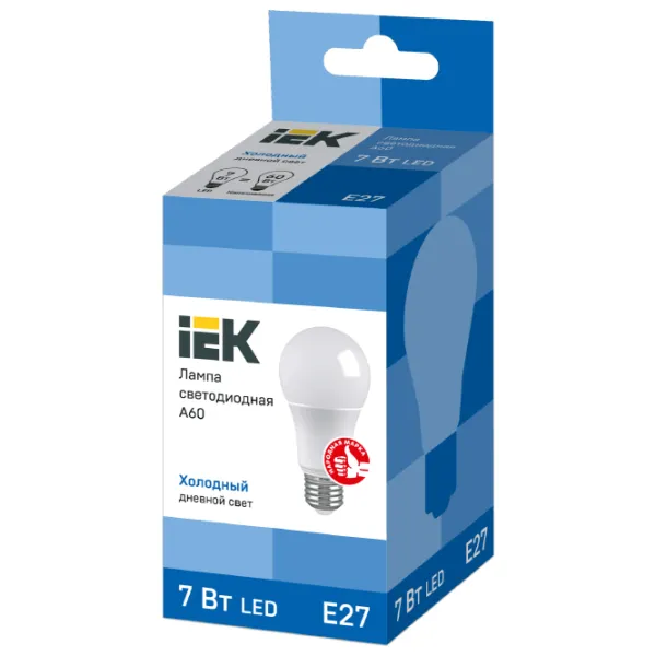 Bec LED IEK A60 LLE-A60-7-230-65-E27 E27/ 7 W/ 6500 K/ 633lm/ White photo 2