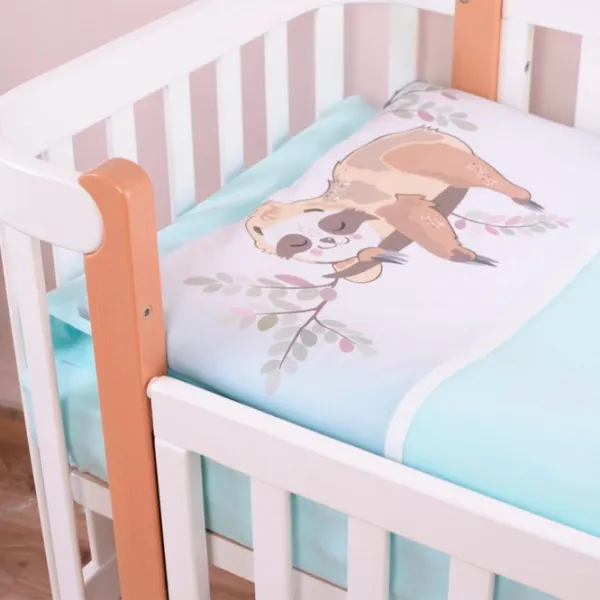 Lenjerie de pat pentru copii Veres Lazy Sloth (2600000101721 ) Bumbac/ Blue Beige photo 2 Lenjerie de pat pentru copii Veres Lazy Sloth (2600000101721 ) Bumbac/ Blue Beige photo 2