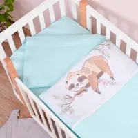 Детское постельное бельё Veres Lazy Sloth (2600000101721 ) Хлопок/ Синий Бежевый photo 3
