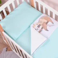 Детское постельное бельё Veres Lazy Sloth (2600000101721 ) Хлопок/ Синий Бежевый photo 4