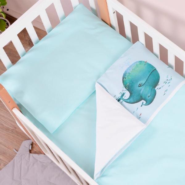 Детское постельное бельё Veres Whale (2600000101738 ) Хлопок/ Ментол Белый photo 2 Детское постельное бельё Veres Whale (2600000101738 ) Хлопок/ Ментол Белый photo 2