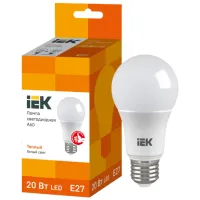 Лампочка светодиодная IEK A60 LLE-A60-20-230-30-E27 E27/ 20 Вт/ 3300 K/ 1800лм/ Yellow photo 3