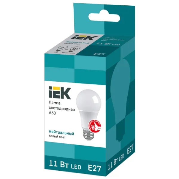 Bec LED IEK A60 LLE-A60-11-230-40-E27 E27/ 11 W/ 4000 K/ 990lm/ White photo 2 Bec LED IEK A60 LLE-A60-11-230-40-E27 E27/ 11 W/ 4000 K/ 990lm/ White photo 2