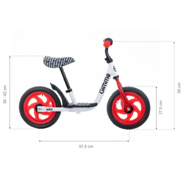 Bicicletă fără pedale Kikka Boo Viko 11" Metal/ Red White photo 3 Bicicletă fără pedale Kikka Boo Viko 11" Metal/ Red White photo 3