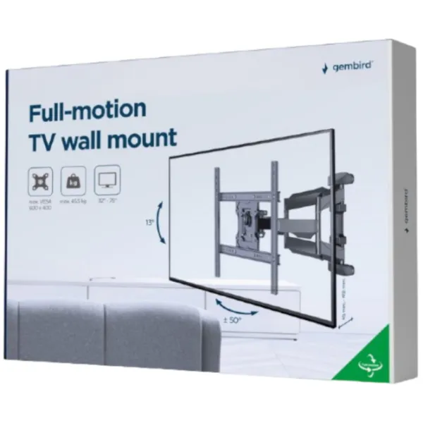 Suport TV Gembird WM-75ST-01 VESA 600 x 400 mm photo 5 Suport TV Gembird WM-75ST-01 VESA 600 x 400 mm photo 5