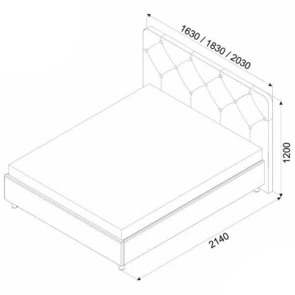 Кровать Ambianta Cristal 180 x 200 см / ЛДСП / Тёмно-бордовый photo 2