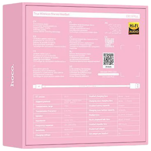 Căști Hoco EW19 Plus Pink Fără fir/ Personal photo 4