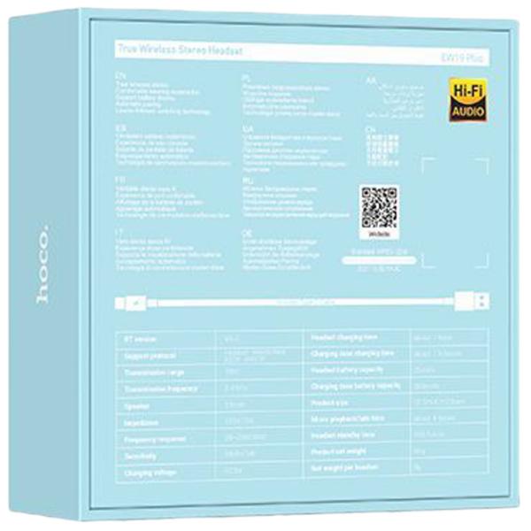 Наушники Hoco EW19 Plus Sierra Синий Беспроводные/ Персональный photo 4 Наушники Hoco EW19 Plus Sierra Синий Беспроводные/ Персональный photo 4