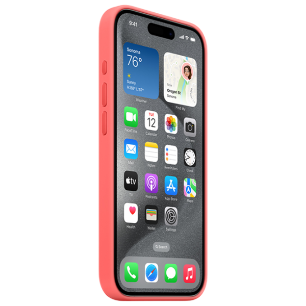 Husă pentru smartphone Apple iPhone 15 Pro Apple/ MagSafe Back/ TPU/ Guava Red photo 3