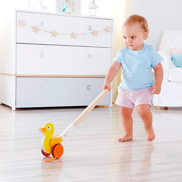 Игрушка каталка Hape Ducky Push Pal E0357A 1+/ Желтый photo 2 Игрушка каталка Hape Ducky Push Pal E0357A 1+/ Желтый photo 2