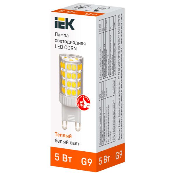 Лампочка светодиодная IEK LED CORN LLE-CORN-5-230-30-G9 G9/ 5 Вт/ 3000 K/ 475лм/ White photo 2 Лампочка светодиодная IEK LED CORN LLE-CORN-5-230-30-G9 G9/ 5 Вт/ 3000 K/ 475лм/ White photo 2