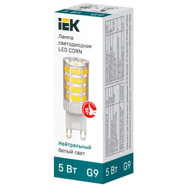 Лампочка светодиодная IEK LED CORN LLE-CORN-5-230-40-G9 G9/ 5 Вт/ 4000 K/ 475лм/ White photo 2 Лампочка светодиодная IEK LED CORN LLE-CORN-5-230-40-G9 G9/ 5 Вт/ 4000 K/ 475лм/ White photo 2