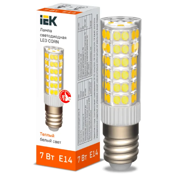 Bec LED IEK LED CORN LLE-CORN-7-230-30-E14 E14/ 7 W/ 3300 K/ 665lm/ White photo 3 Bec LED IEK LED CORN LLE-CORN-7-230-30-E14 E14/ 7 W/ 3300 K/ 665lm/ White photo 3