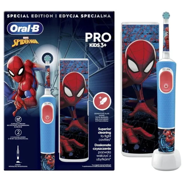 Periuță de dinți electrică Braun Kids Vitality PRO D103 Spiderman 2D/ Blue photo 3