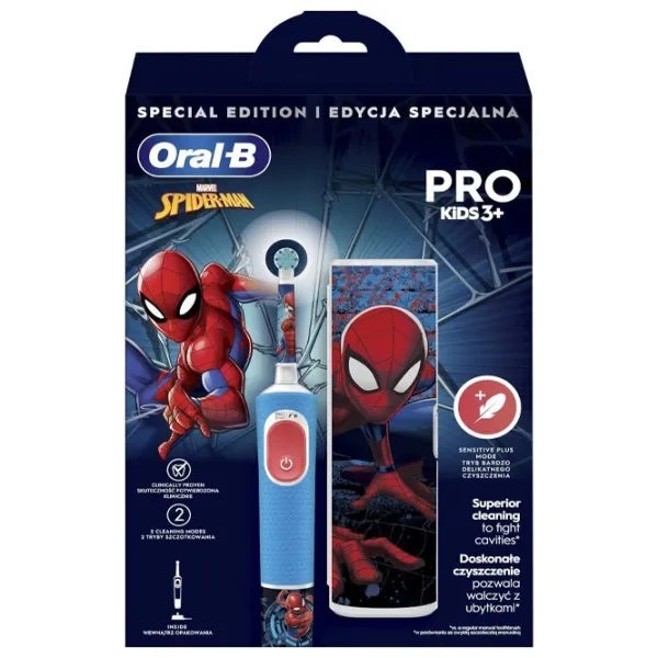 Periuță de dinți electrică Braun Kids Vitality PRO D103 Spiderman 2D/ Blue photo 4