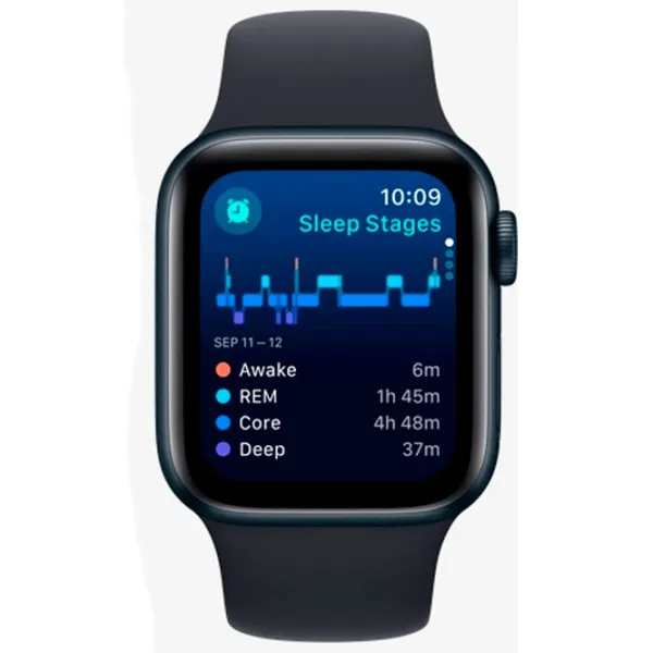 Умные часы Apple Watch SE 2023 1.57"/ 44 мм/ Черный - Midnight Sport/ MRE93QI/ A photo 2 Умные часы Apple Watch SE 2023 1.57"/ 44 мм/ Черный - Midnight Sport/ MRE93QI/ A photo 2