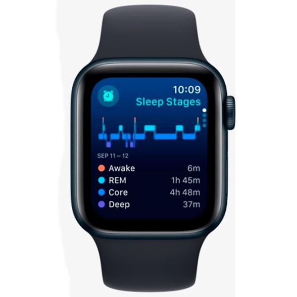 Умные часы Apple Watch SE 2023 1.57"/ 44 мм/ Черный - Midnight Sport/ MRE93QI/ A photo 2 Умные часы Apple Watch SE 2023 1.57"/ 44 мм/ Черный - Midnight Sport/ MRE93QI/ A photo 2