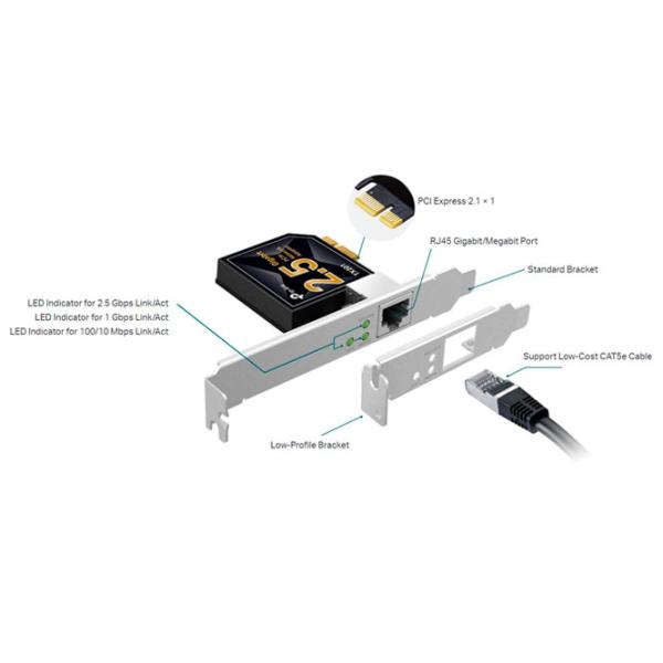LAN Adapter TP-Link TX201 LAN/ Black photo 4