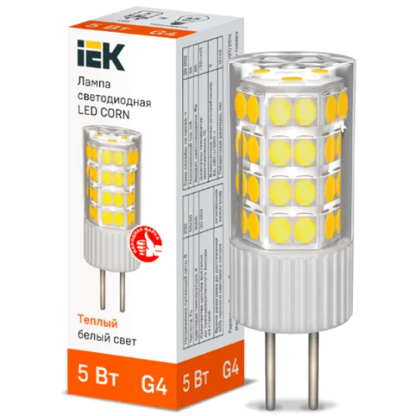 Bec LED IEK LED CORN LLE-CORN-5-230-30-G4 G4/ 5 W/ 3000 K/ 475lm/ White photo 3 Bec LED IEK LED CORN LLE-CORN-5-230-30-G4 G4/ 5 W/ 3000 K/ 475lm/ White photo 3