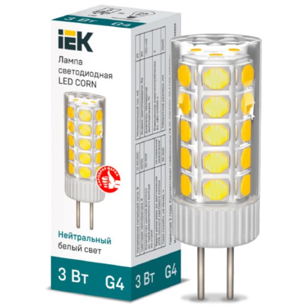 Лампочка светодиодная IEK LED CORN LLE-CORN-3-012-40-G4 G4/ 3 Вт/ 4000 K/ 285лм/ White photo 3 Лампочка светодиодная IEK LED CORN LLE-CORN-3-012-40-G4 G4/ 3 Вт/ 4000 K/ 285лм/ White photo 3