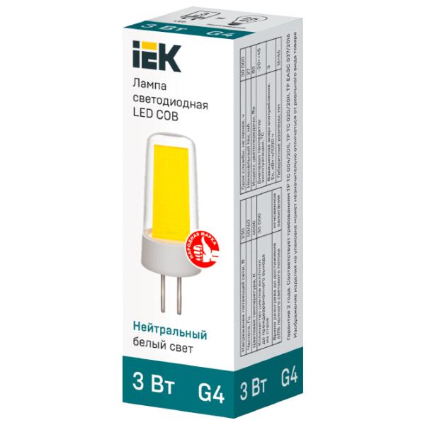 Лампочка светодиодная IEK LED COB LLE-COB-3-230-40-G4 G4/ 3 Вт/ 4000 K/ 285лм/ White photo 2 Лампочка светодиодная IEK LED COB LLE-COB-3-230-40-G4 G4/ 3 Вт/ 4000 K/ 285лм/ White photo 2
