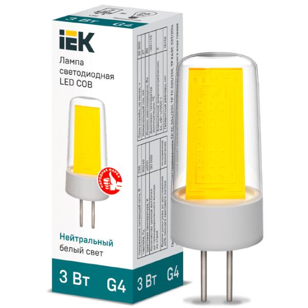 Лампочка светодиодная IEK LED COB LLE-COB-3-230-40-G4 G4/ 3 Вт/ 4000 K/ 285лм/ White photo 3 Лампочка светодиодная IEK LED COB LLE-COB-3-230-40-G4 G4/ 3 Вт/ 4000 K/ 285лм/ White photo 3