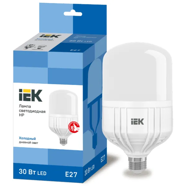 Лампочка светодиодная IEK HP LLE-HP-30-230-65-E27 E27/ 30 Вт/ 6500 К/ 2700лм/ White photo 3 Лампочка светодиодная IEK HP LLE-HP-30-230-65-E27 E27/ 30 Вт/ 6500 К/ 2700лм/ White photo 3