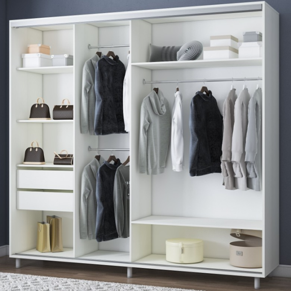 Dulap cupe Mobildor-Lux ARON 2200 8681 220 x 60 x 220 / PAL / Alb briliant photo 2