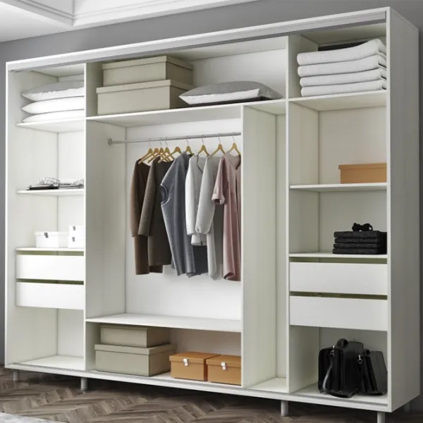 Шкаф cupe Mobildor-Lux ARON 2600 8681 260 x 60см x 220 / ЛДСП / Бриллиантовый белый photo 2