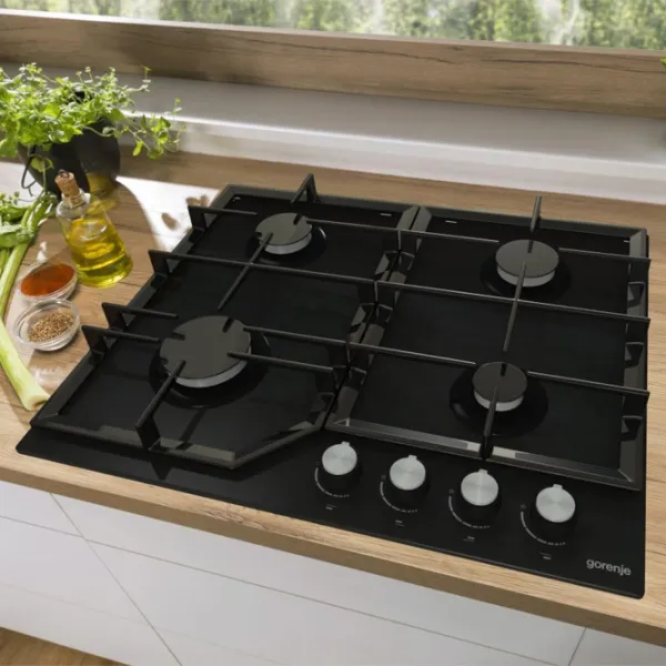 Plită încorporabilă pe gaz Gorenje GT641KB Sticlă călită/ Black photo 5